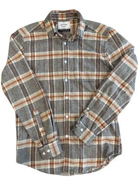 Portuguese Flannel Bibliotec Plaid Brushed Cotton Button Down Shirt Small